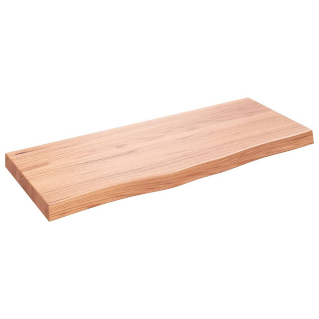 Piano Bagno Marrone 100x40x(2-6) cm Legno Massello Trattato
