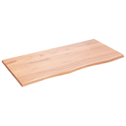 Piano Bagno Marrone Chiaro 100x50x2 cm Legno Massello Trattato