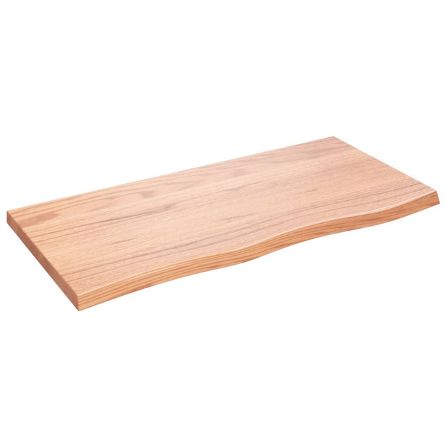Piano Bagno Marrone 100x50x(2-4) cm Legno Massello Trattato