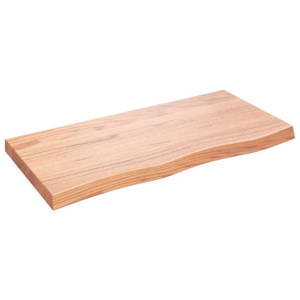 Piano Bagno Marrone 100x50x(2-6) cm Legno Massello Trattato