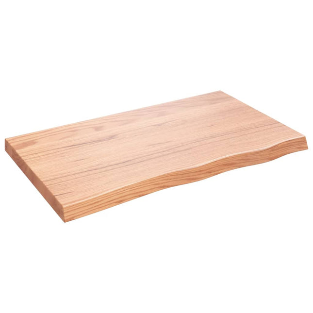 Piano Bagno Marrone 100x60x(2-6) cm Legno Massello Trattato