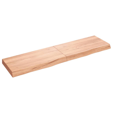 Piano Bagno Marrone 120x30x(2-6) cm Legno Massello Trattato
