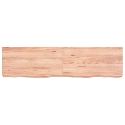 Piano Bagno Marrone 120x30x(2-6) cm Legno Massello Trattato