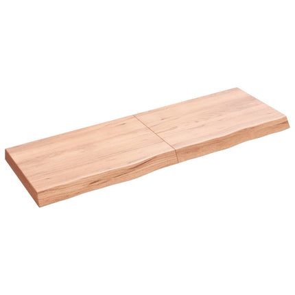 Piano Bagno Marrone 120x40x(2-6) cm Legno Massello Trattato