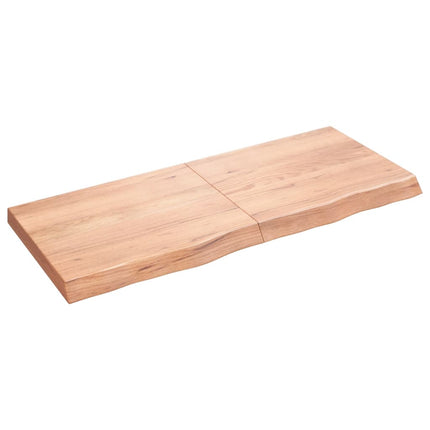 Piano Bagno Marrone 120x50x(2-6) cm Legno Massello Trattato