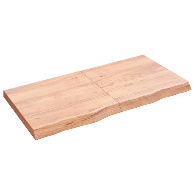 Piano Bagno Marrone 120x60x(2-6) cm Legno Massello Trattato