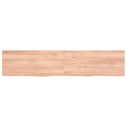 Piano Bagno Marrone 140x30x(2-4) cm Legno Massello Trattato