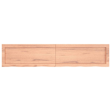 Piano Bagno Marrone 140x30x(2-4) cm Legno Massello Trattato