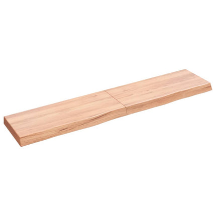 Piano Bagno Marrone 140x30x(2-6) cm Legno Massello Trattato