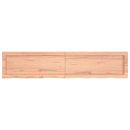 Piano Bagno Marrone 140x30x(2-6) cm Legno Massello Trattato
