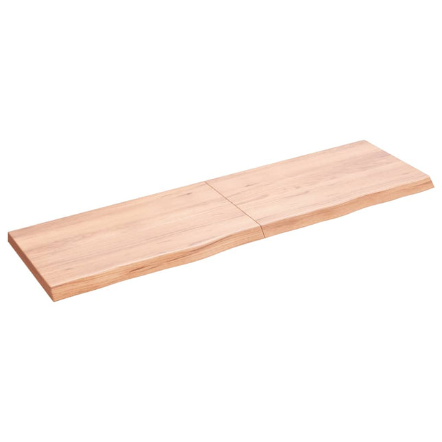 Piano Bagno Marrone 140x40x(2-4) cm Legno Massello Trattato
