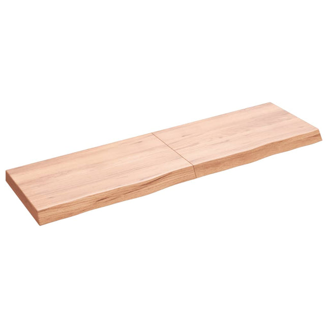 Piano Bagno Marrone 140x40x(2-6) cm Legno Massello Trattato