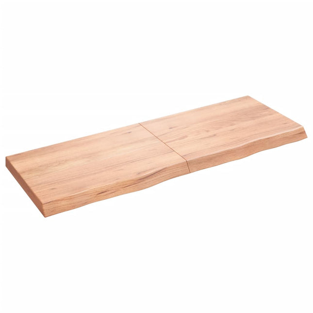 Piano Bagno Marrone 140x50x(2-6) cm Legno Massello Trattato