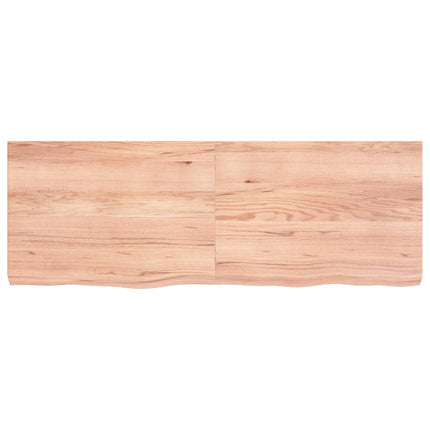 Piano Bagno Marrone 140x50x(2-6) cm Legno Massello Trattato