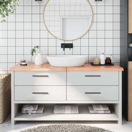 Piano Bagno Marrone 160x60x(2-4) cm Legno Massello Trattato