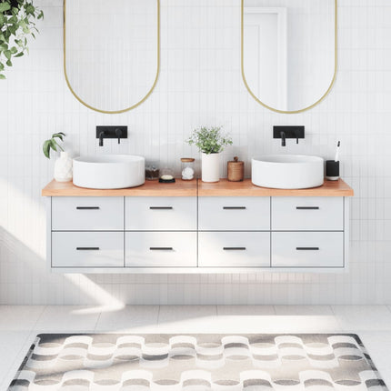Piano Bagno Marrone 180x30x(2-4) cm Legno Massello Trattato