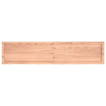 Piano Bagno Marrone 180x40x(2-6) cm Legno Massello Trattato