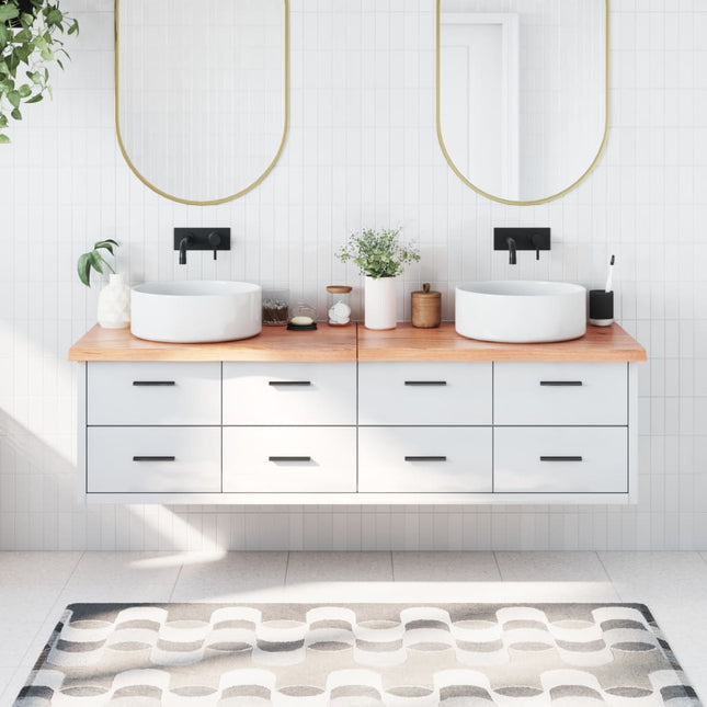 Piano Bagno Marrone 180x60x(2-4) cm Legno Massello Trattato