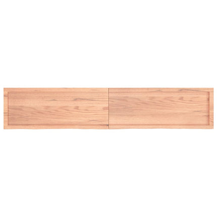 Piano Bagno Marrone 200x40x(2-4) cm Legno Massello Trattato