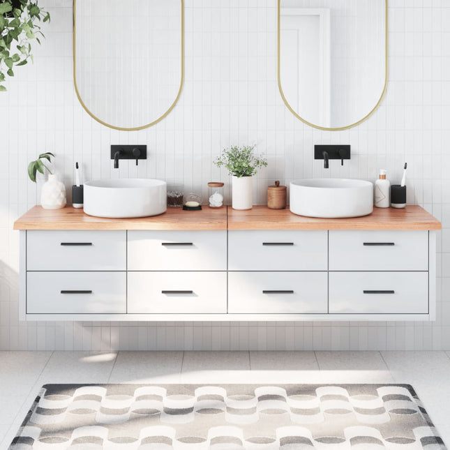 Piano Bagno Marrone 200x50x(2-4) cm Legno Massello Trattato