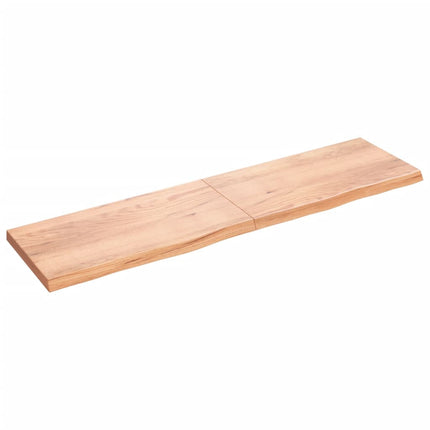 Piano Bagno Marrone 200x50x(2-6) cm Legno Massello Trattato