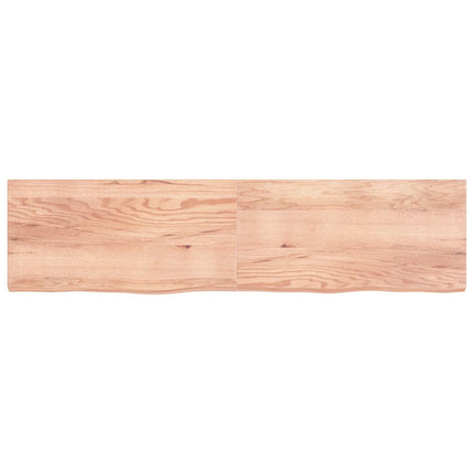 Piano Bagno Marrone 200x50x(2-6) cm Legno Massello Trattato