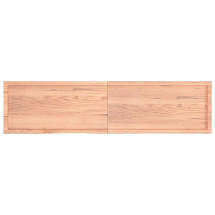 Piano Bagno Marrone 200x50x(2-6) cm Legno Massello Trattato