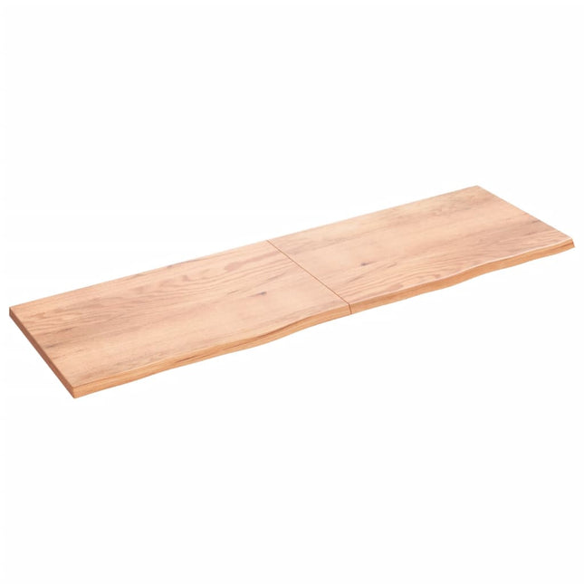 Piano Bagno Marrone 200x60x(2-4) cm Legno Massello Trattato