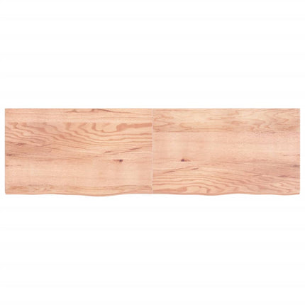 Piano Bagno Marrone 200x60x(2-4) cm Legno Massello Trattato