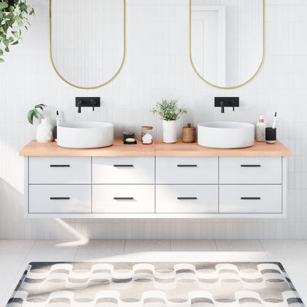 Piano Bagno Marrone 200x60x(2-4) cm Legno Massello Trattato