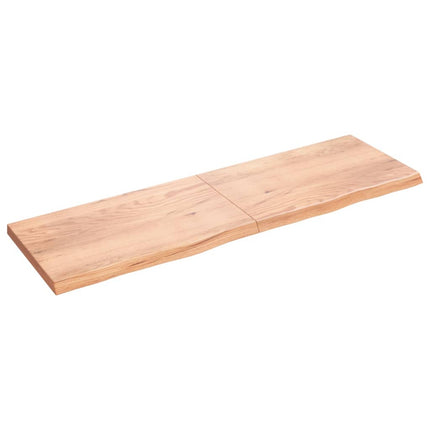 Piano Bagno Marrone 200x60x(2-6) cm Legno Massello Trattato