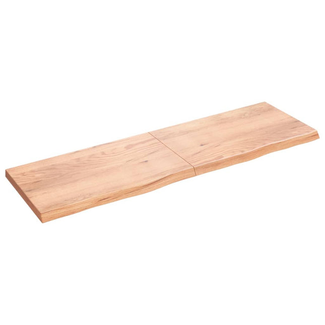 Piano Bagno Marrone 200x60x(2-6) cm Legno Massello Trattato