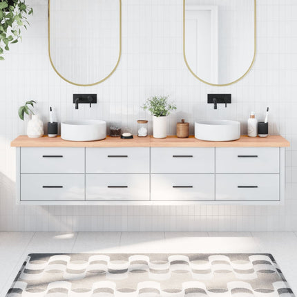 Piano Bagno Marrone 220x40x(2-4) cm Legno Massello Trattato