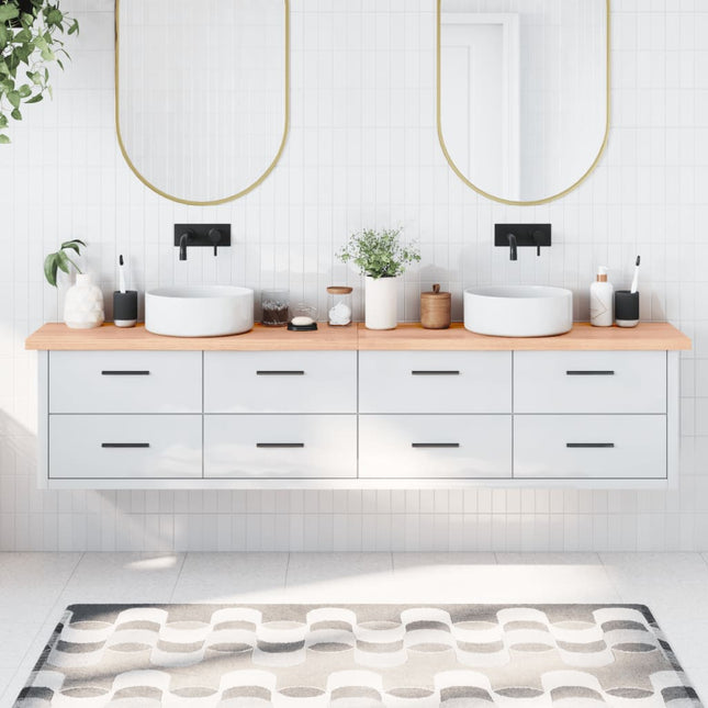 Piano Bagno Marrone 220x40x(2-4) cm Legno Massello Trattato