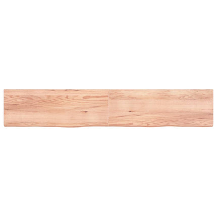 Piano Bagno Marrone 220x40x(2-6) cm Legno Massello Trattato