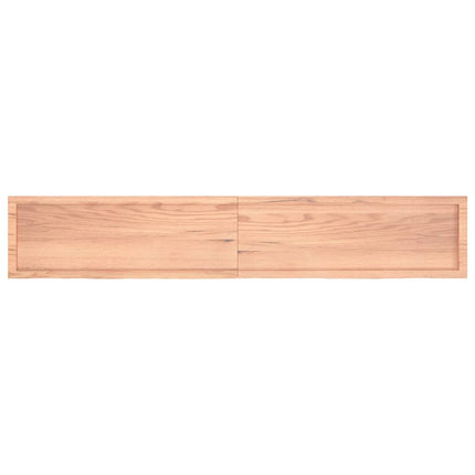 Piano Bagno Marrone 220x40x(2-6) cm Legno Massello Trattato
