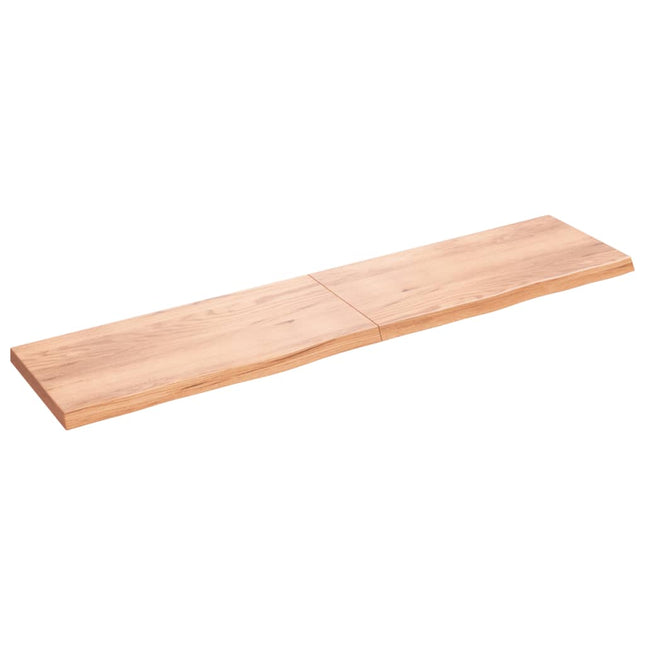 Piano Bagno Marrone 220x50x(2-6) cm Legno Massello Trattato
