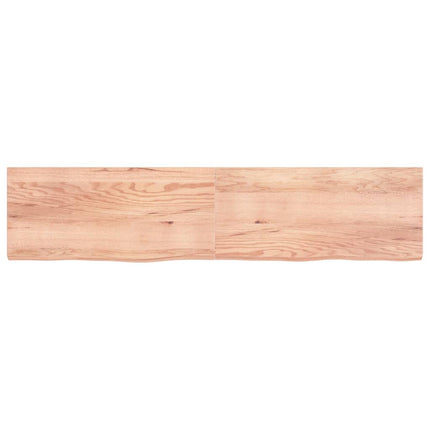 Piano Bagno Marrone 220x50x(2-6) cm Legno Massello Trattato