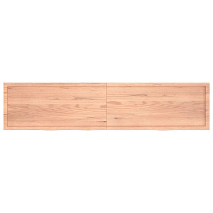 Piano Bagno Marrone 220x50x(2-6) cm Legno Massello Trattato