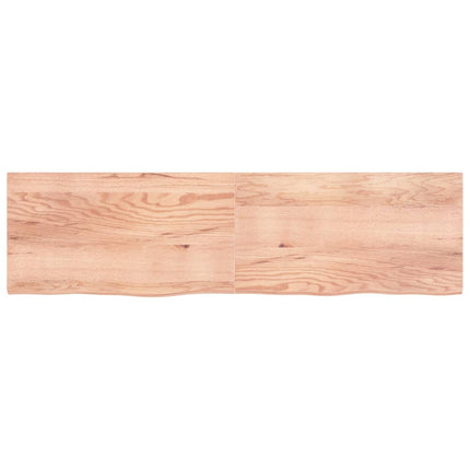Piano Bagno Marrone 220x60x(2-4) cm Legno Massello Trattato