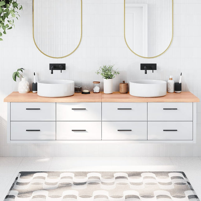 Piano Bagno Marrone 220x60x(2-4) cm Legno Massello Trattato