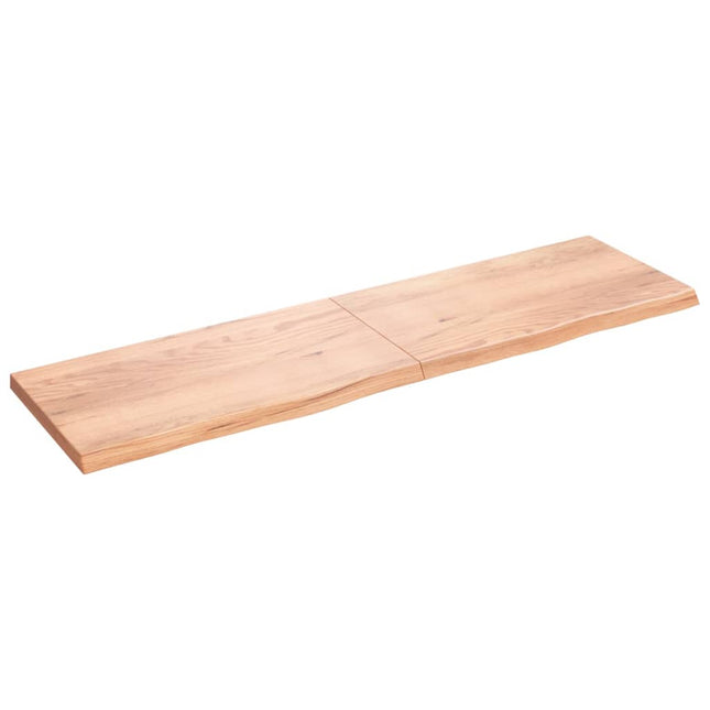 Piano Bagno Marrone 220x60x(2-6) cm Legno Massello Trattato