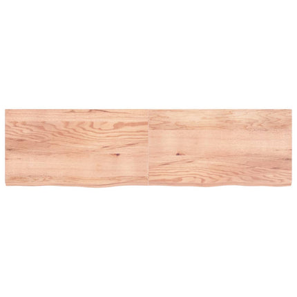Piano Bagno Marrone 220x60x(2-6) cm Legno Massello Trattato