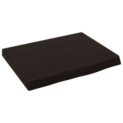 Piano Bagno Marrone Scuro 40x30x(2-4)cm Legno Massello Trattato