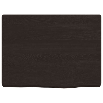 Piano Bagno Marrone Scuro 40x30x(2-4)cm Legno Massello Trattato