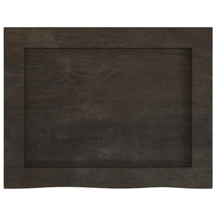 Piano Bagno Marrone Scuro 40x30x(2-4)cm Legno Massello Trattato