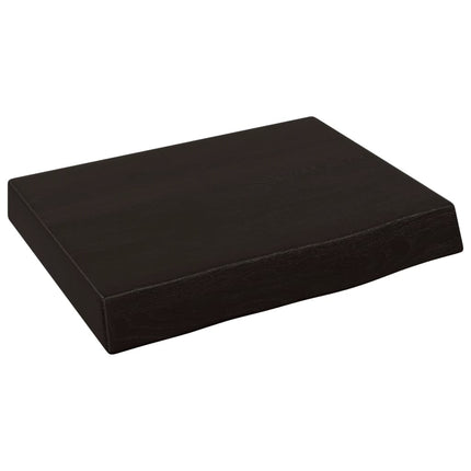 Piano Bagno Marrone Scuro 40x30x(2-6)cm Legno Massello Trattato