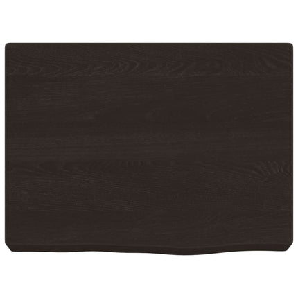 Piano Bagno Marrone Scuro 40x30x(2-6)cm Legno Massello Trattato
