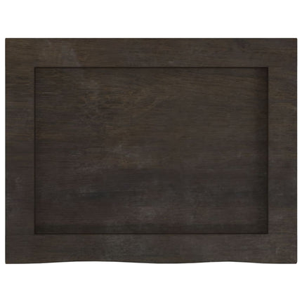 Piano Bagno Marrone Scuro 40x30x(2-6)cm Legno Massello Trattato