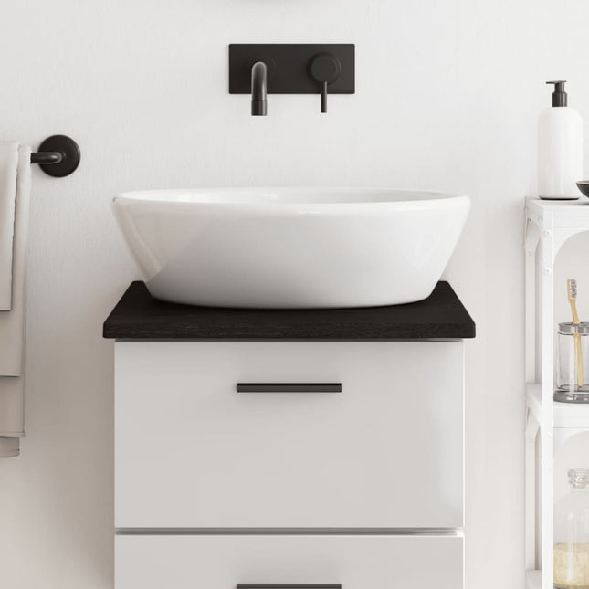 Piano Bagno Marrone Scuro 40x50x2 cm Legno Massello Trattato